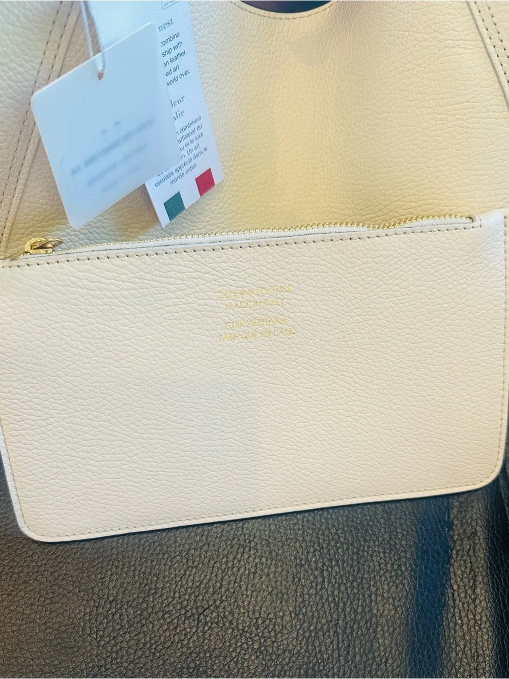 Cream Leather Hobo Bag - Marina Galanti